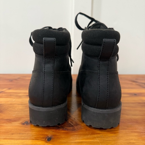 Timberland Ellendale Water Resistant Mid Lace-Up Black Leather Boots - Picture 4 of 9